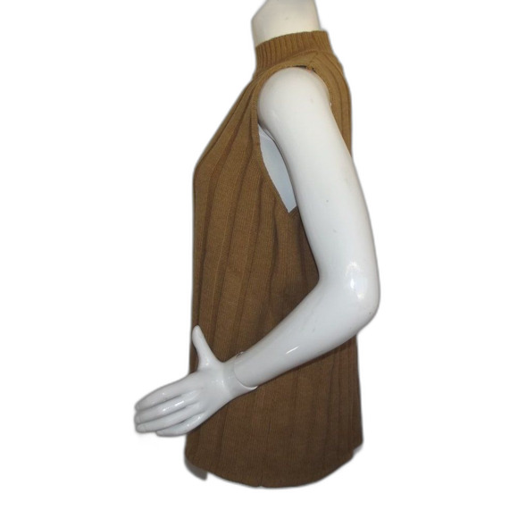 new MAGGIE MCNAUGHTON Sweater/Knit Top, 1X, Sleeveless, Caramel Brown - Picture 7 of 12